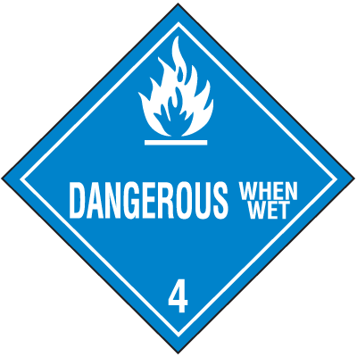 Hazardous - Flammable Substances - Dangerous when wet